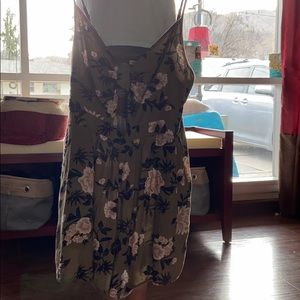 Green flowered romper